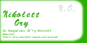 nikolett ory business card